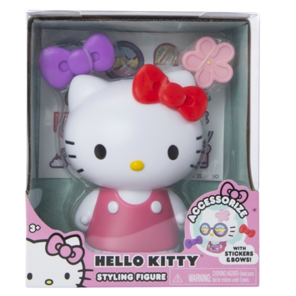 Hello Kitty Styling Toy Figure With Accessories Stickers & Bows BNIB.  ‎       S - Picture 1 of 6